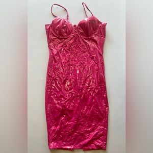 Barbie faux leather/plastic Hot Pink Dress